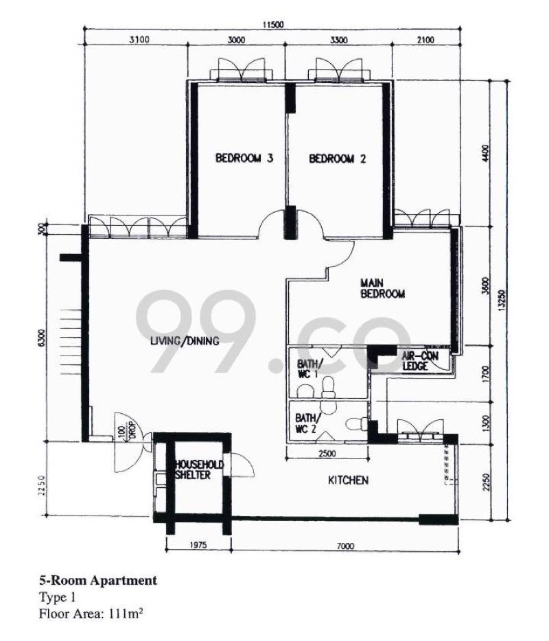 634 Jurong West Street 65 HDB Apartment Room Rental, $1,200, 1 Bed 2 Bath 107 sqft $11.21 psf