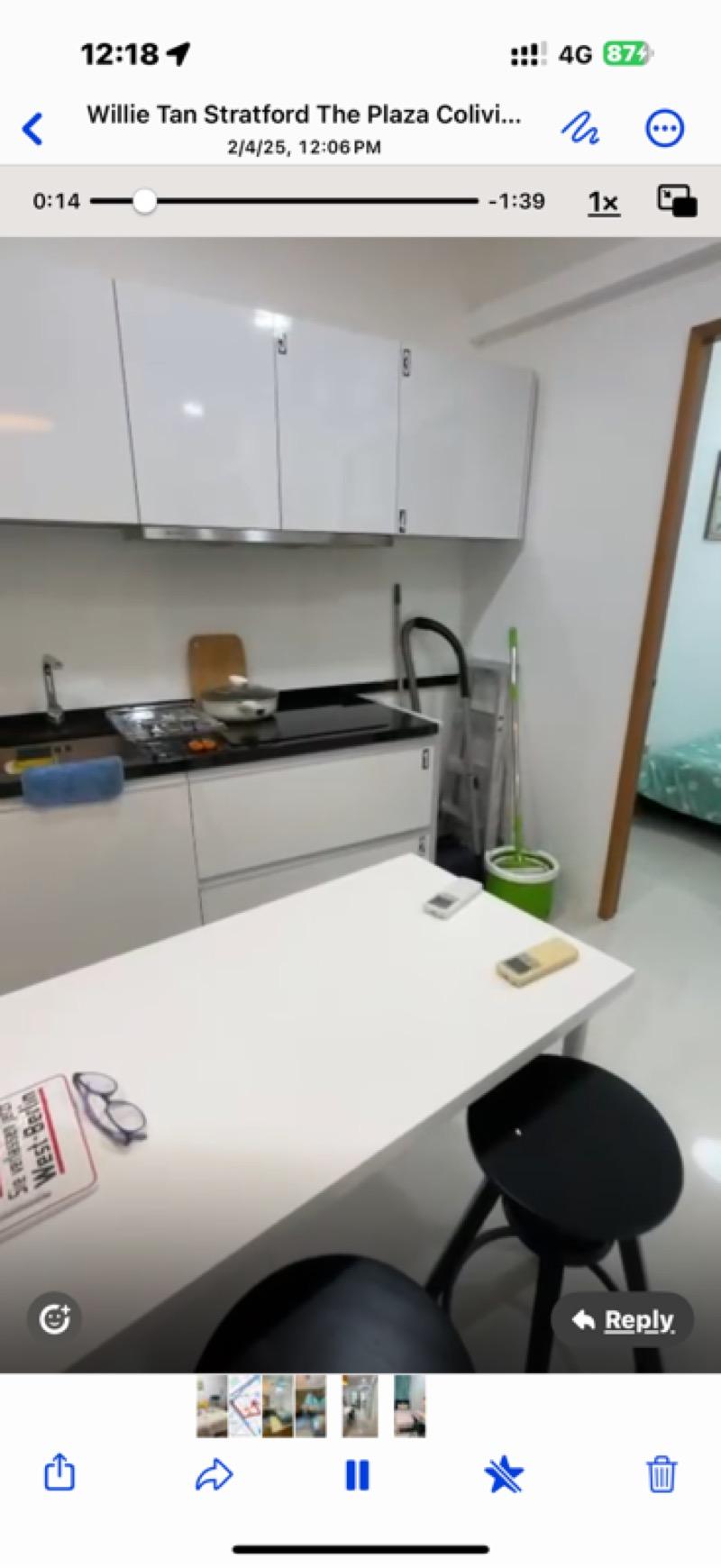 Apartment for Rent, The Plaza Apartment Room Rental, $1,299, 1 Bed 1 Bath 150 sqft $8.66 psf, SGD 1,299 | 99-year Leasehold