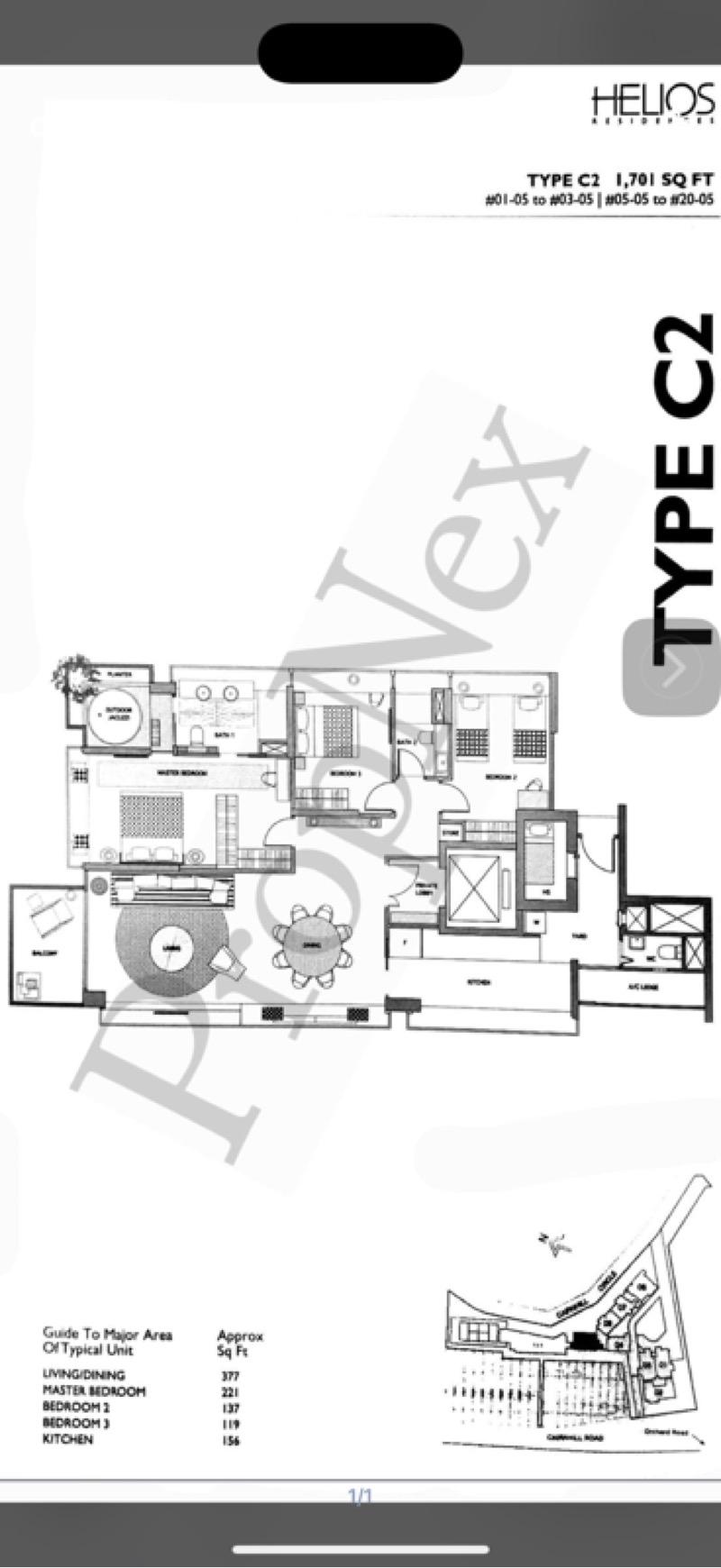 Condominium for Rent, Helios Residences Condominium For Rent, $11,000, 3 Bed 3 Bath 1,701 sqft $6.47 psf, SGD 11,000 | Freehold