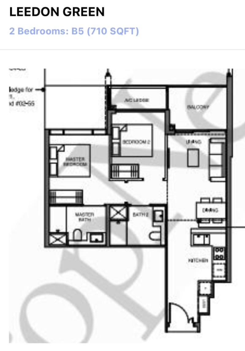 Leedon Green Condominium For Rent, $4,999, 2 Bed 2 Bath 710 sqft $7.04 psf
