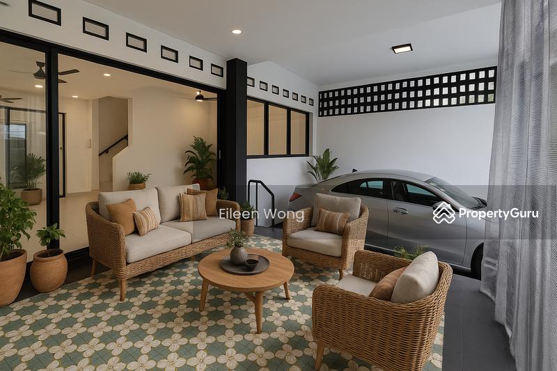 Prop-GPT: Terrace: D21  Brand New Black & White Colonial-Inspired Home | Near MRT & Bukit Timah Green Corridor