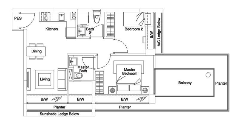The Verve Condominium For Rent, $3,900, 2 Bed 2 Bath 797 sqft $4.89 psf