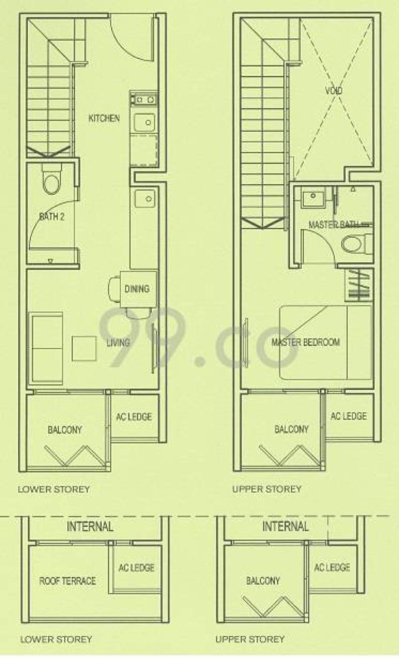 Apartment for Rent, #1 Loft Apartment For Rent, $2,500, 2 Bed 1 Bath 400 sqft $6.25 psf, SGD 2,500
