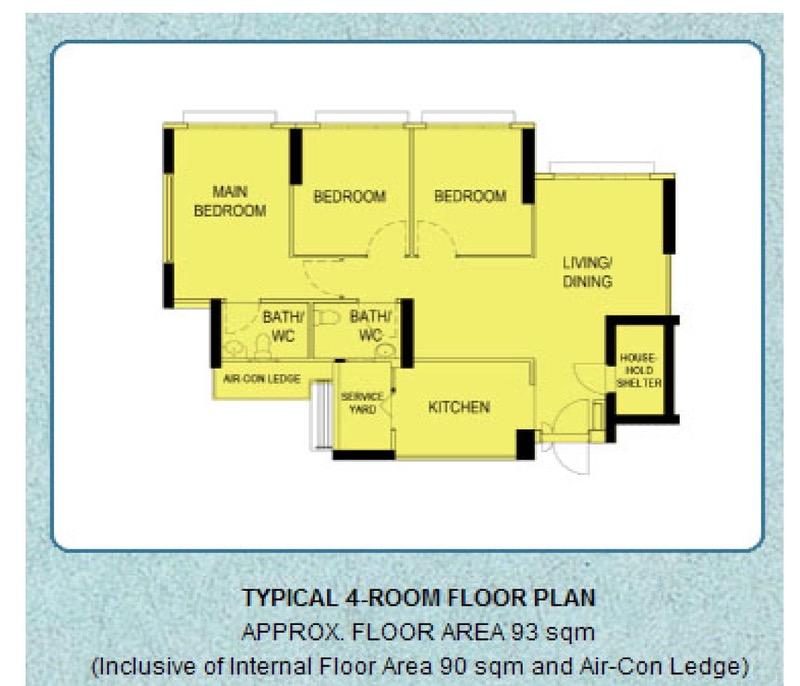 287C Compassvale Crescent HDB Apartment For Rent, $3,700, 3 Bed 2 Bath 1,001 sqft $3.70 psf