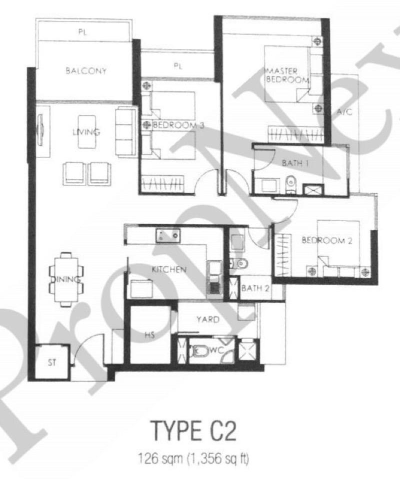 Condominium for Rent, The Metropolitan Condominium Condominium For Rent, $7,700, 3 Bed 3 Bath 1,356 sqft $5.68 psf, SGD 7,700 | 99-year Leasehold