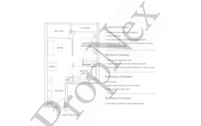 JadeScape Condominium For Rent, $3,800, 1 Bed 1 Bath 527 sqft $7.21 psf