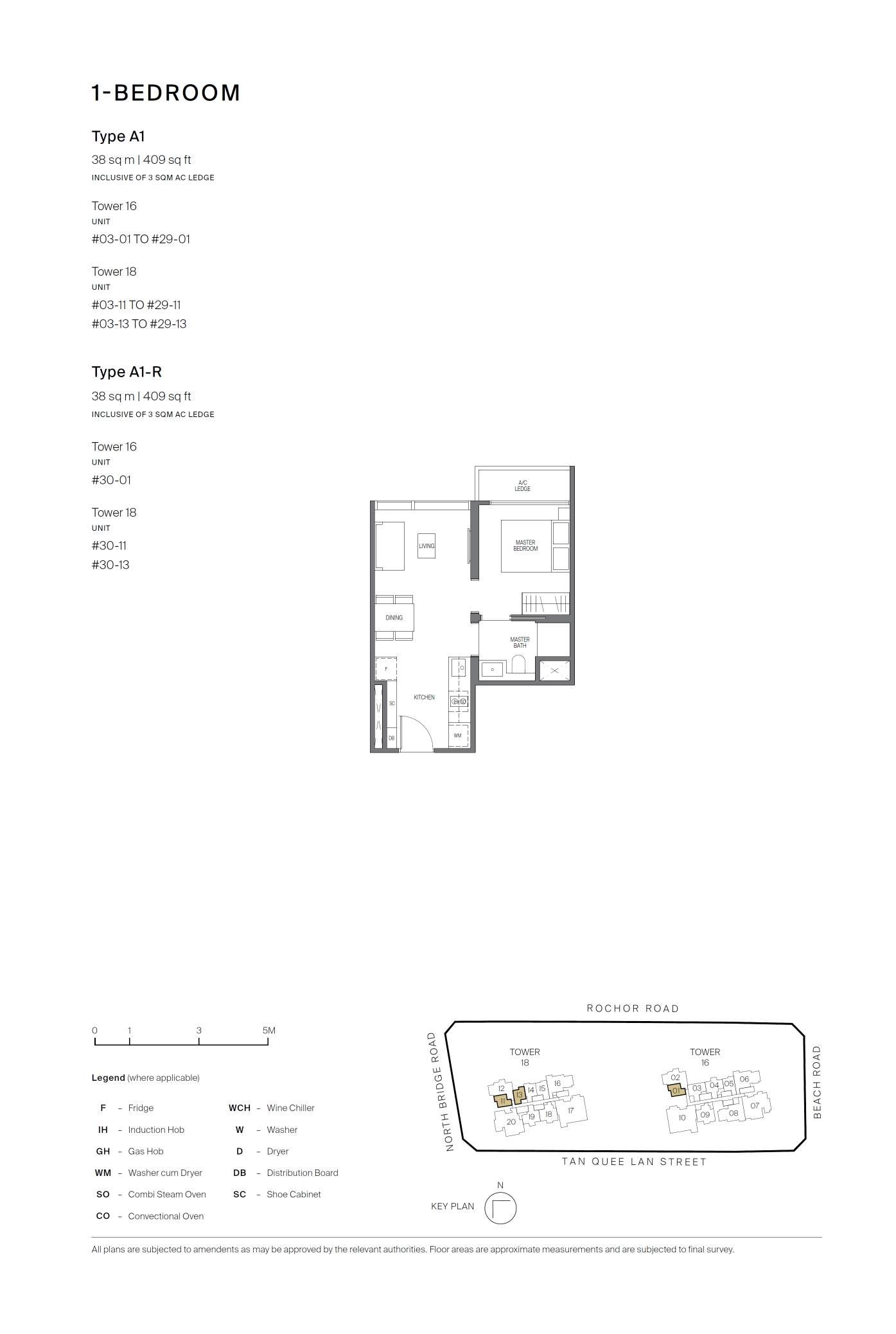 Condominium for Rent, Midtown Modern Condominium For Rent, $4,300, 1 Bed 1 Bath 474 sqft $9.07 psf, SGD 4,300 | 99-year Leasehold