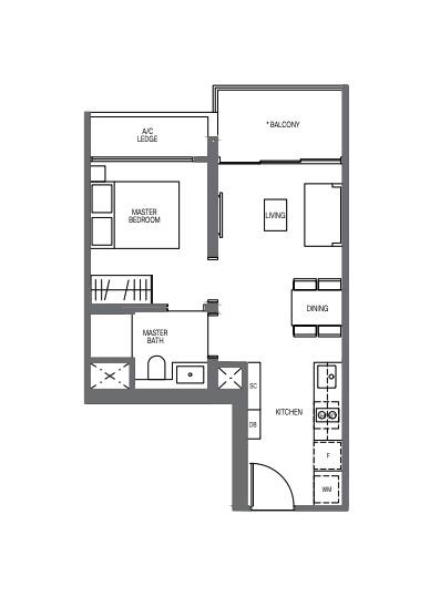 Condominium for Rent, Midtown Modern Condominium For Rent, $4,300, 1 Bed 1 Bath 474 sqft $9.07 psf, SGD 4,300 | 99-year Leasehold