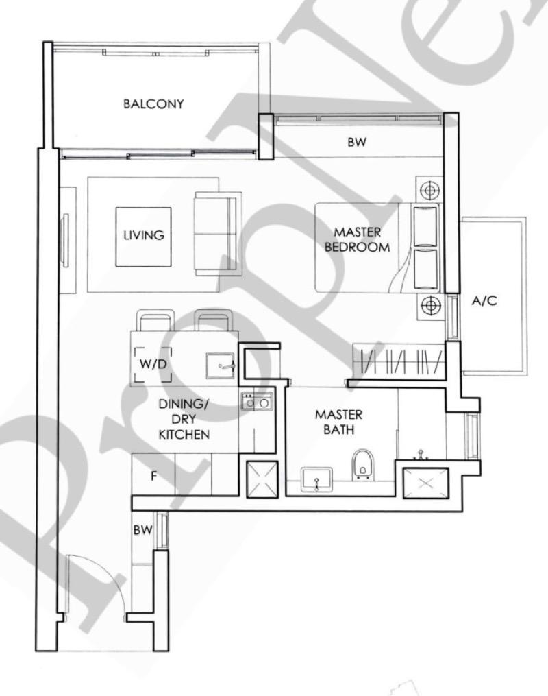 Soleil @ Sinaran Condominium For Rent, $4,100, 1 Bed 1 Bath 581 sqft $7.06 psf