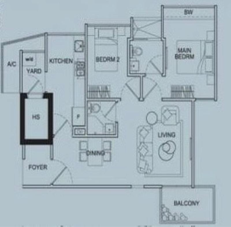 Condominium for Rent, Mackenzie 88 Condominium For Rent, $5,000, 2 Bed 2 Bath 840 sqft $5.95 psf, SGD 5,000 | Freehold