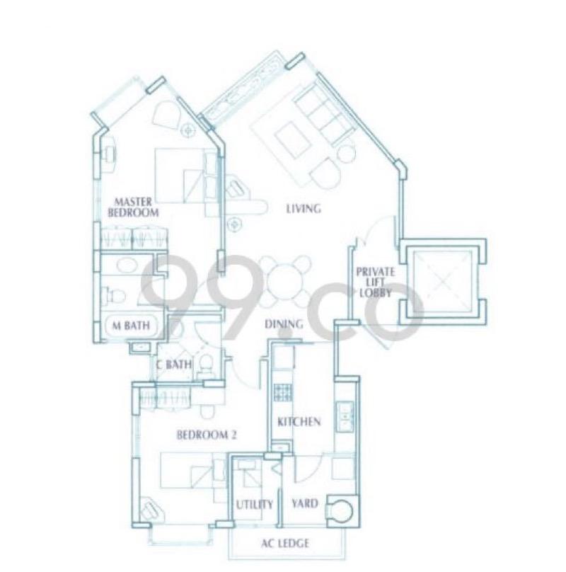 The Edgewater Condominium For Rent, $3,600, 2 Bed 2 Bath 1,001 sqft $3.60 psf