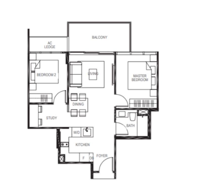 The Gazania Condominium For Rent, $4,000, 2 Bed 1 Bath 700 sqft $5.71 psf