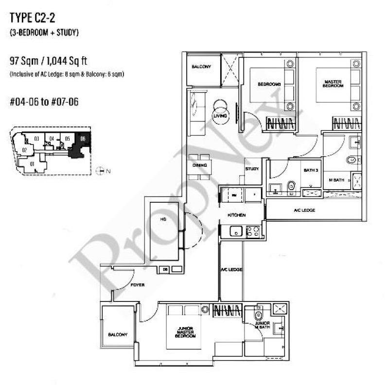 Condominium for Rent, Zyanya Condominium For Rent, $6,300, 3 Bed 3 Bath 1,044 sqft $6.03 psf, SGD 6,300 | Freehold