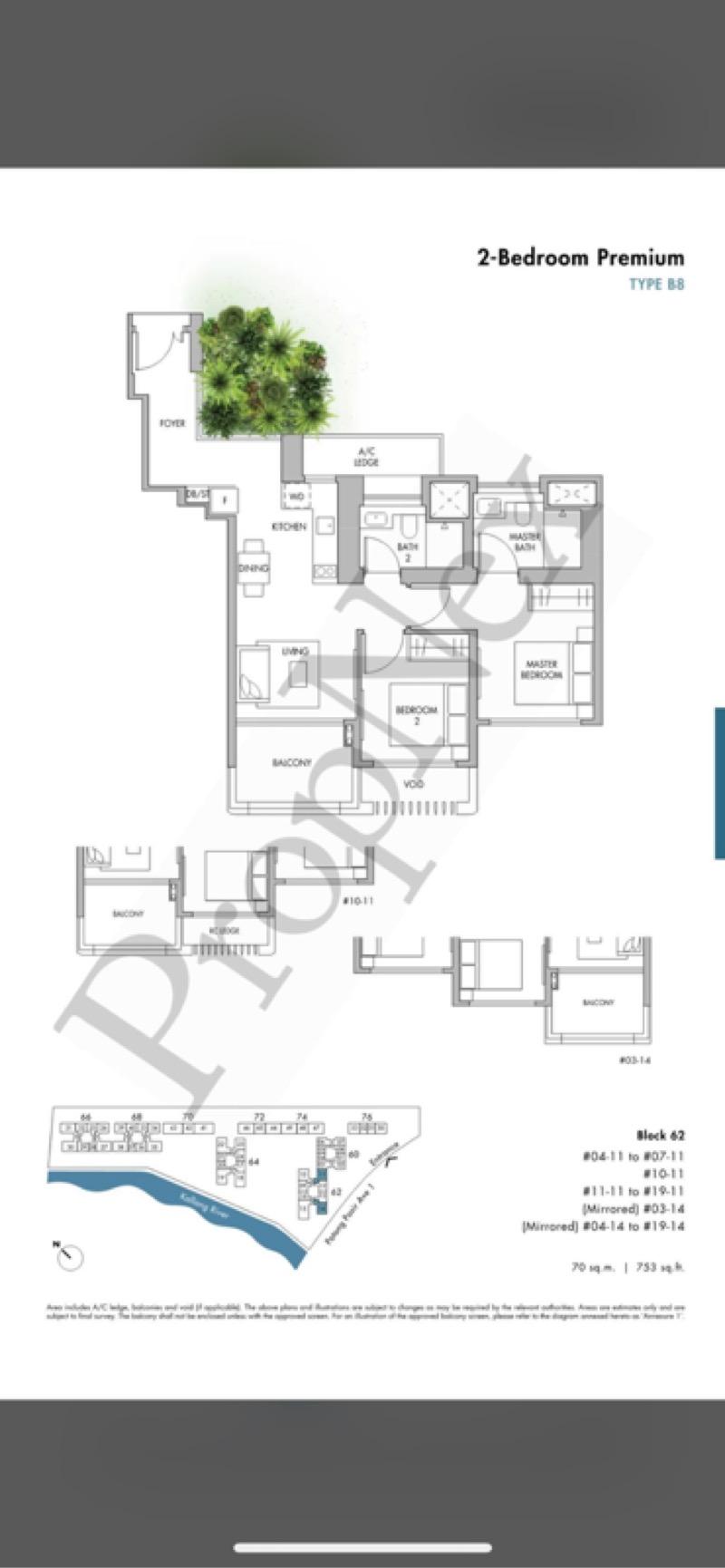 Condominium for Rent, The Tre Ver Condominium For Rent, $4,000, 2 Bed 2 Bath 753 sqft $5.31 psf, SGD 4,000 | 99-year Leasehold