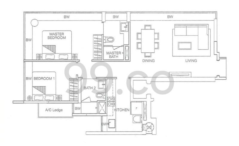Condominium for Rent, Woodsville 28 Condominium For Rent, $4,450, 2 Bed 2 Bath 883 sqft $5.04 psf, SGD 4,450 | 99-year Leasehold