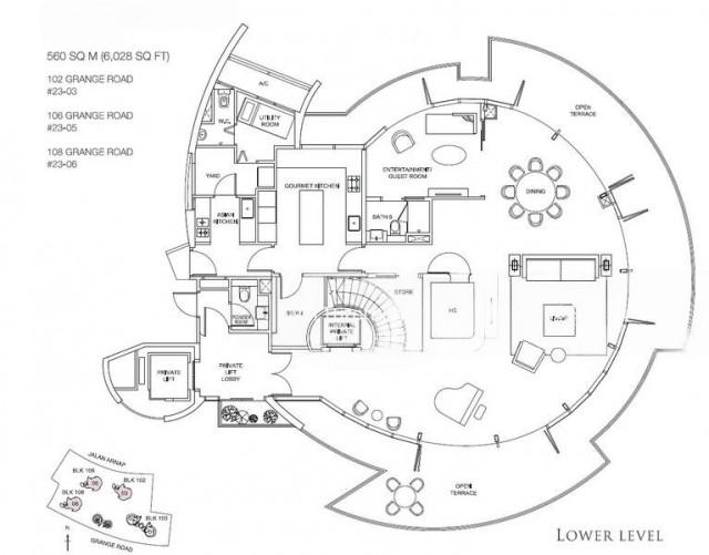 Condominium for Rent, Cliveden at Grange Condominium For Rent, $27,000, 5 Bed 5 Bath 6,028 sqft $4.48 psf, SGD 27,000 | Freehold